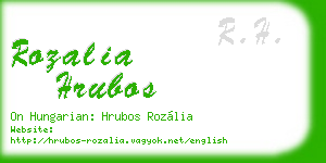 rozalia hrubos business card