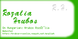 rozalia hrubos business card